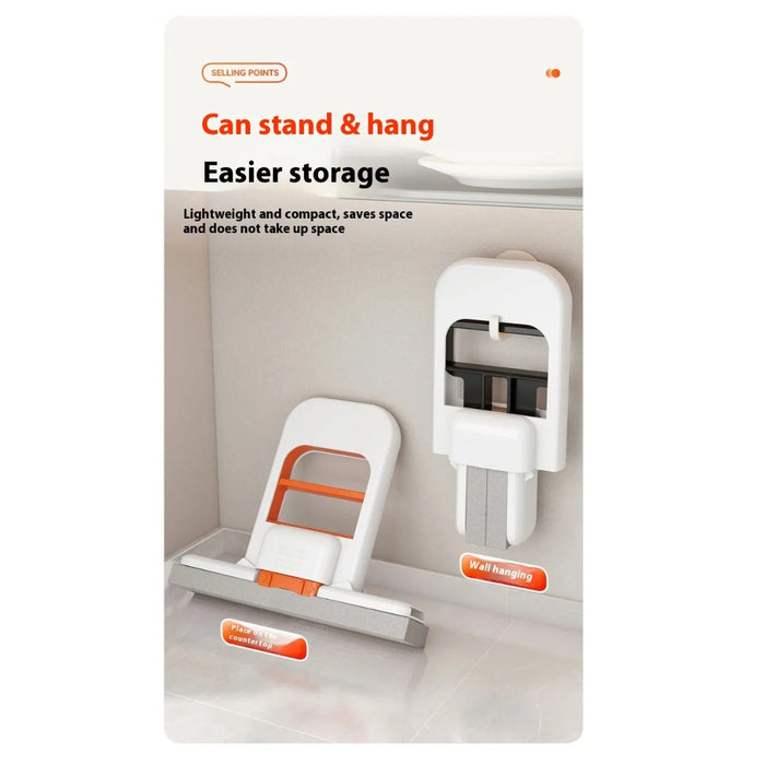 Product packaging with a white and orange device on a gray background