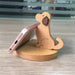 Digital Shoppy Wooden Phone Bracket, rose gold phone resting on puppy-shaped wooden stand – 1pc