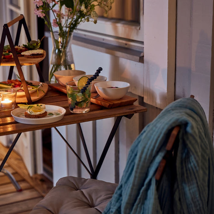 IKEA TÄRNÖ Table with 2 chairs, outdoor, black/light brown stained