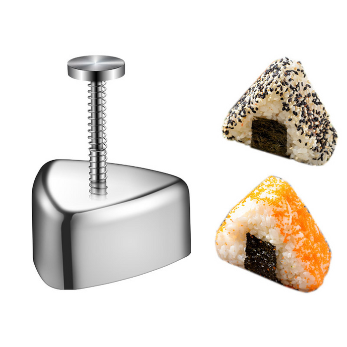 Food-grade stainless steel onigiri mold with non-stick surface for easy release