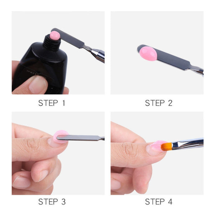 manicure tool with double head brush for nail art design