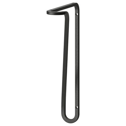 Black metal wall hook on a white background