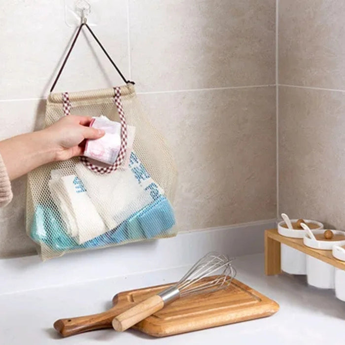 Digital Shoppy Mesh Kitchen Storage Bag – Hanging Net - Fruits, Veggies & Pantry Use