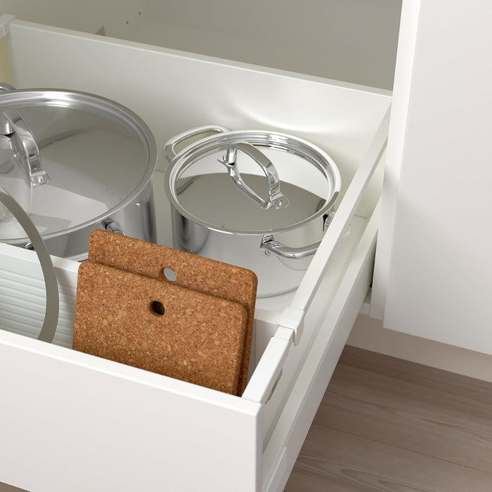 IKEA Cooking Set: Pot with lid 8l, Stainless Steel & 2-Pack HEAT Pot stand, cork, 23x17 cm