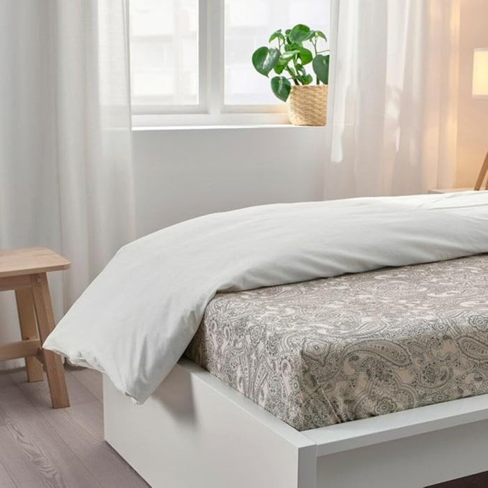 IKEA JÄTTEVALLMO Bedding Set: King Paisley Sheet (240x260cm) & 2-Pack Pillowcases
