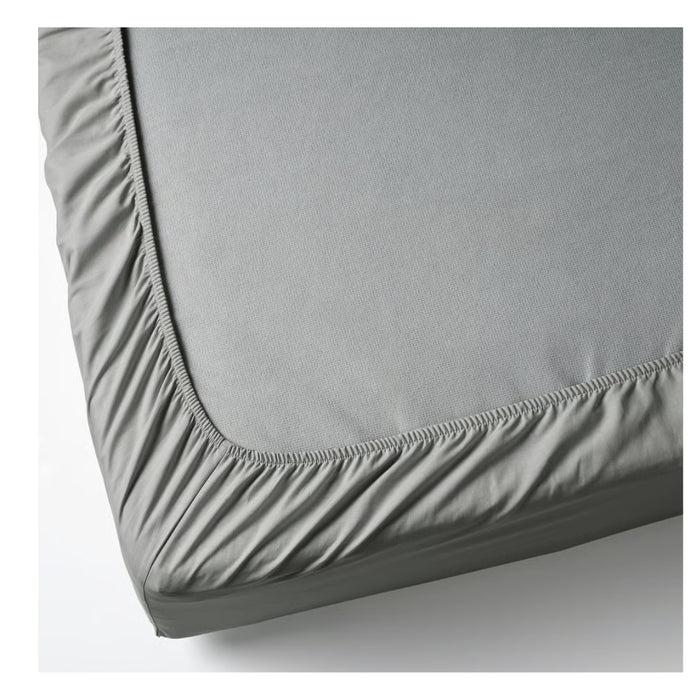 IKEA DVALA Fitted sheet, light grey, 180x200 cm (71x79 ")
