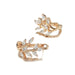 Rose gold wheat earrings – close-up of marquise zircon stones in leaf branch design