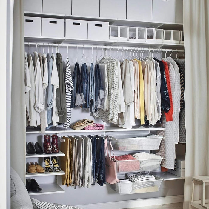 IKEA HJÄLPA & STAJLIG Set: 80cm Clothes Rail, 5-Pack Hangers & 2-Pack Rail Hooks