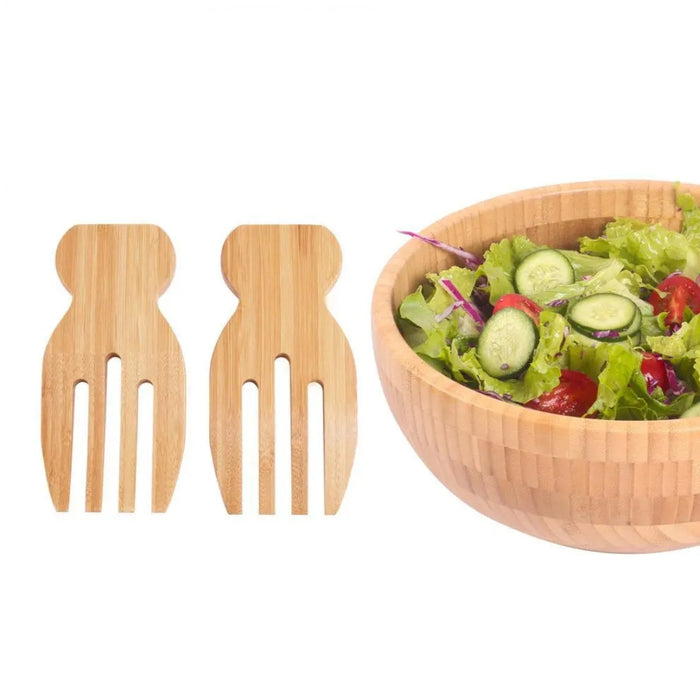 Digital Shoppy Bamboo Salad Blender Tools –Tossing & Mixing Utensils (Set of 2)