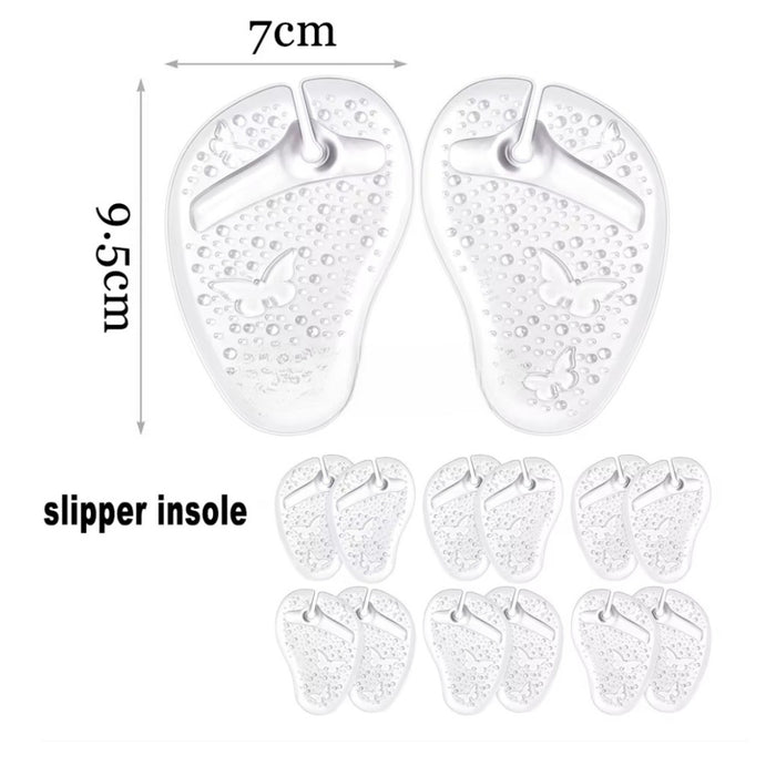 Slipper insole with measurements and additional insoles displayed below on a white background