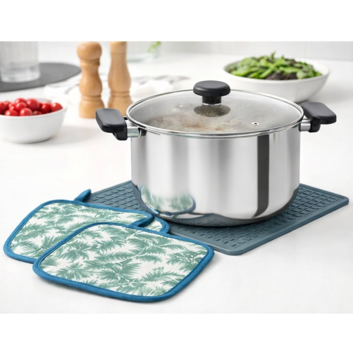 IKEA Cooking Set: 10L MIDDAGSMAT Stockpot & Patterned SILVERPOPPEL Pot Holders