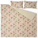 Floral patterned duvet cover set with matching pillows on a white background