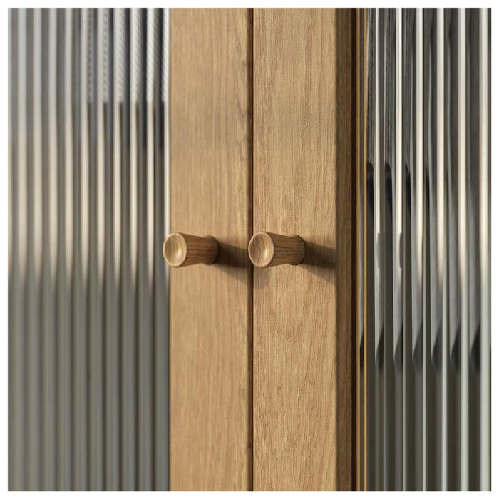 Ikea ENUDDEN Wall Shelf with 3 Hooks, White, 30x8 cm, with TÄRNESTAD Oak Knob, 17 mm, 2 Pack