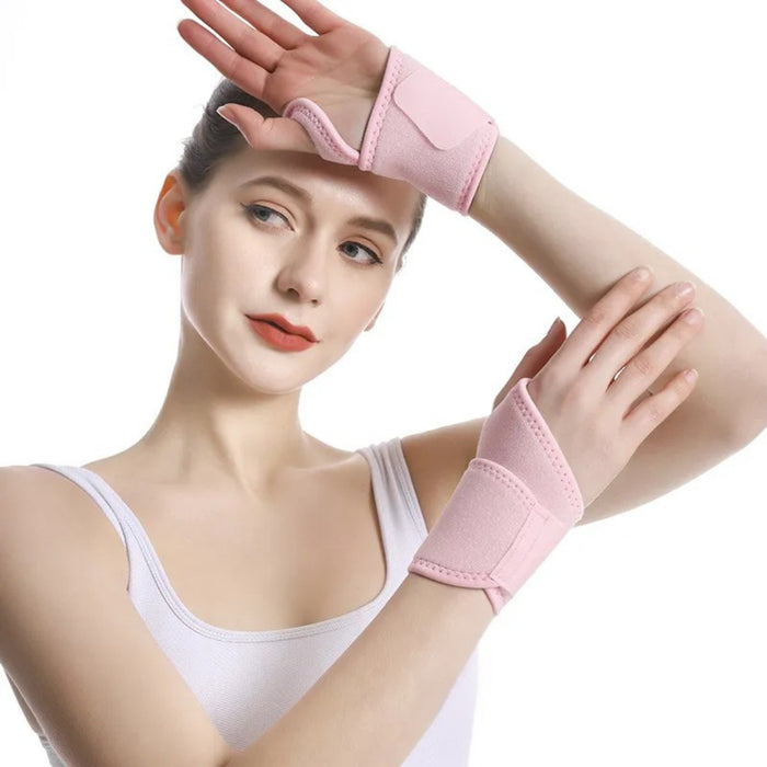 Digital Shoppy Adjustable Sports Wrist Band – Pink Compression Wrap for Fitness & Injury Support