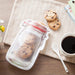 Digital Shoppy reusable snack bags – cookie pouch with chocolate chip cookies beside coffee and spoon