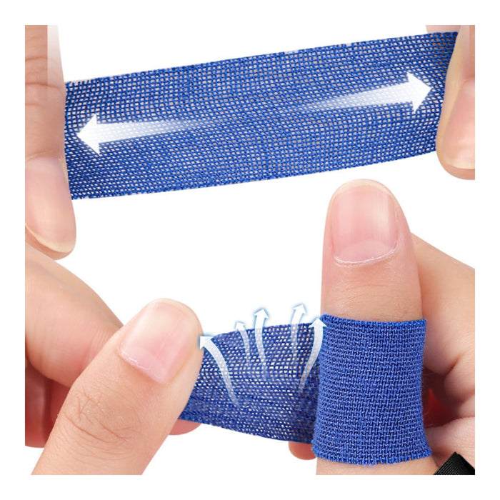 Hand wearing thumb support patch demonstrating proper usage and fit