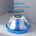 Electric drill dust cover in blue with transparent bowl-shaped design and black central opening—shown with promotional text highlighting features: “Firmly fixed,” “Large capacity,” “Small and portable,” “Dustproof and leak-proof.” Ideal for containing wall debris during indoor drilling – 1600006963727 13240327.