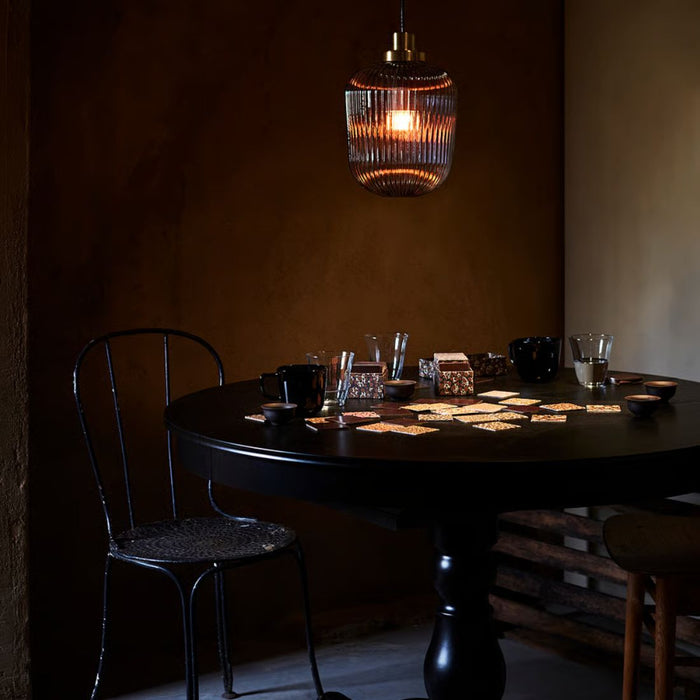 IKEA SOLKLINT Ceiling & Pendant Lamp Set - Brass & Grey Clear Glass Lighting