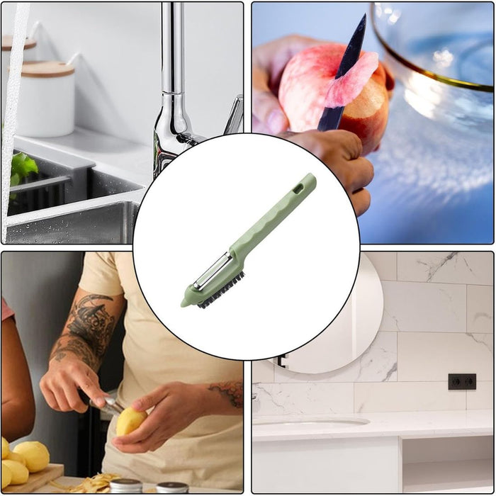 Digital Shoppy Kitchen Fruit Peeler with Cleaning Brush – Green