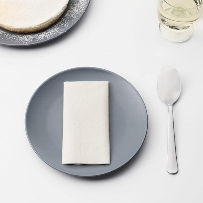 IKEA Dining Set with Serving Bowl, Side Plates, Cork Place Mats, and Paper Napkins, White, 10 Piece