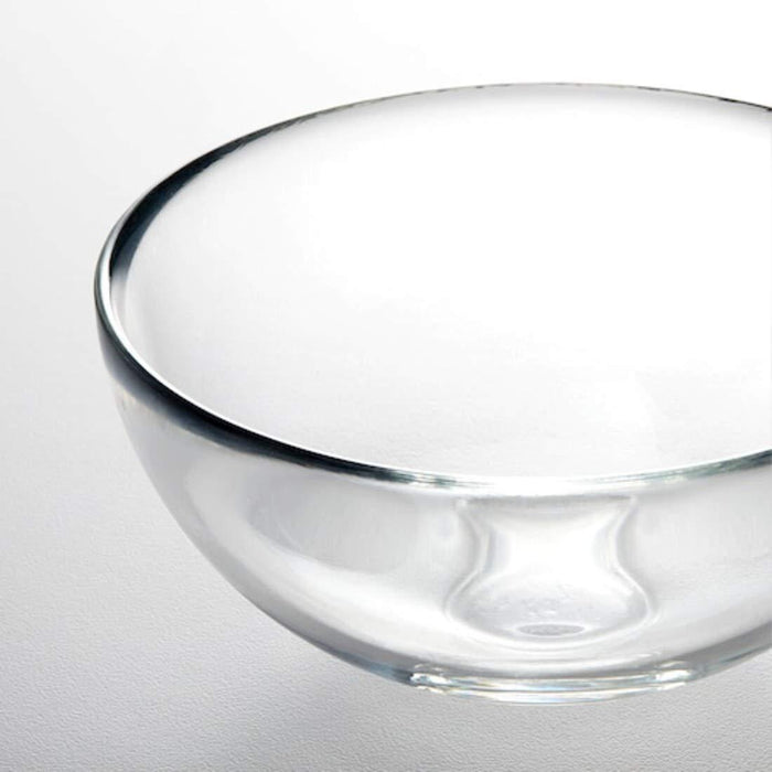 IKEA  BLANDA Serving bowl, clear glass 12 cm with OSTBIT Serving tong, bamboo
