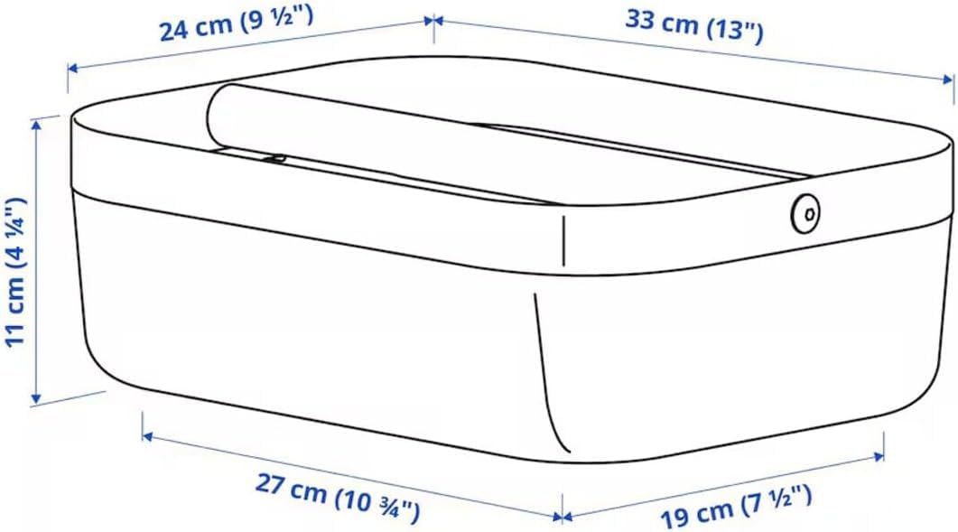 IKEA RISATORP Basket with compartments, white, 33x24x11 cm with Basket, dark grey, 25x26x18 cm