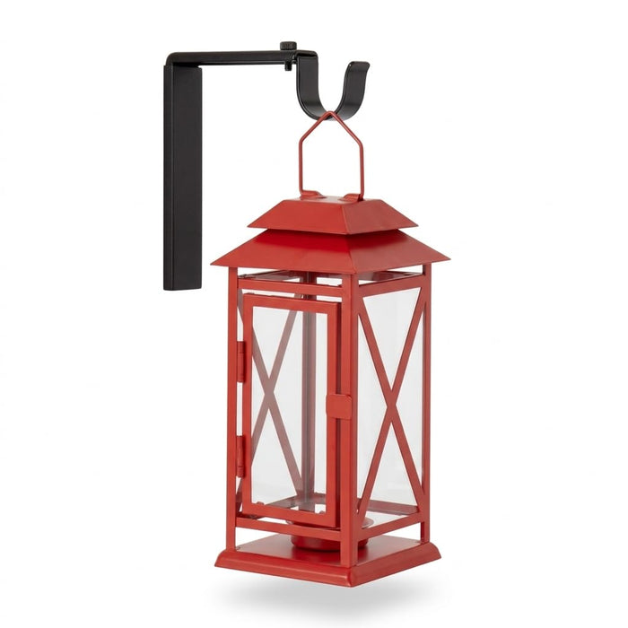 IKEA VINTERFINT Lantern/tealight, Indoor/Outdoor, Bright red, 22 cm with Wall/Ceiling Bracket, Black