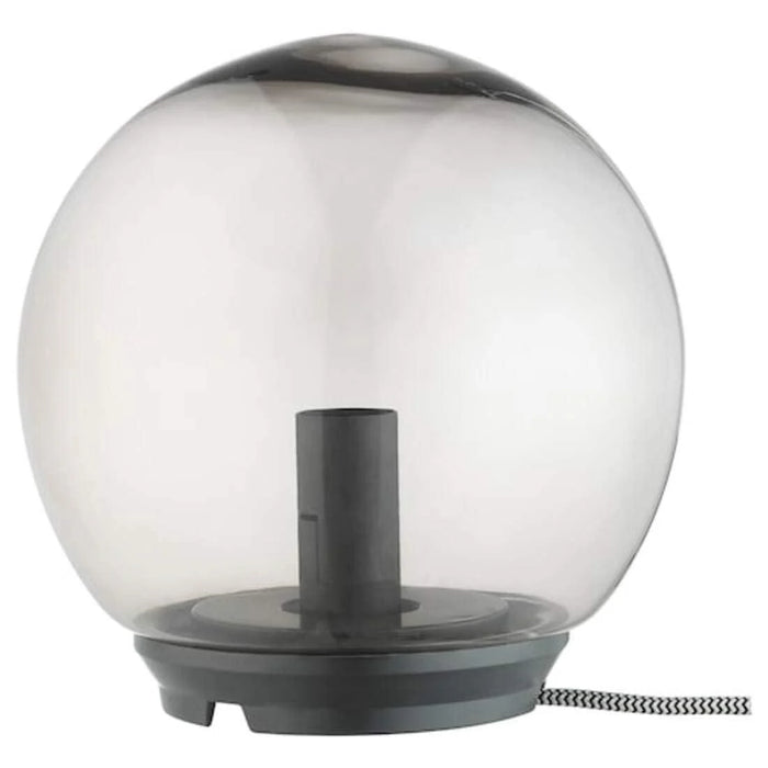 IKEA Bedside Set –  Table lamp, grey, 17 cm, Black Bedside Table (37×28 cm) & Blue Alarm Clock 7x6 cm