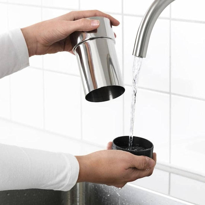 IKEA BROFJÄRDEN Soap dish, chrome effect with Toothbrush holder, chrome-plated and  Washcloth, turquoise/mélange, 30x30 cm (12x12 ")