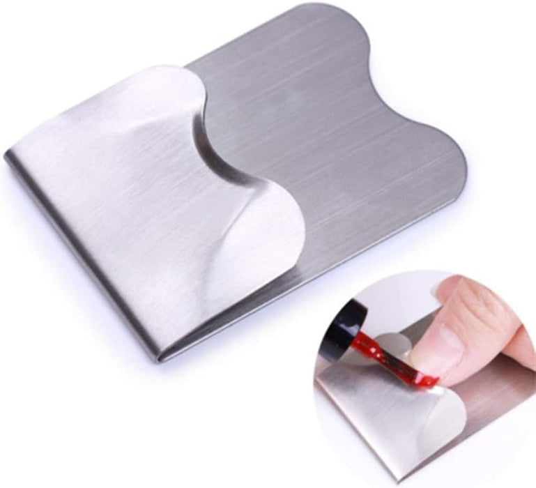 Metallic nail file on a white background