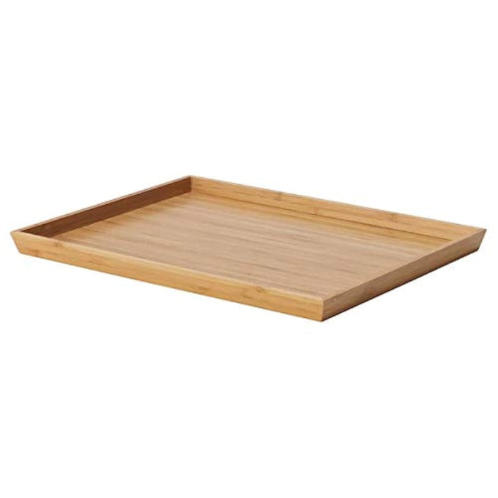 IKEA Tray, bamboo, 25x33 cm with  Mug, grey, 37 cl