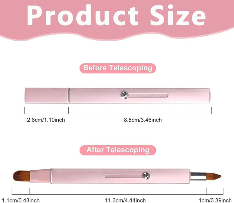 Measurements of Digital Shoppy Portable Retractable Nylon Lip Brush Makeup
