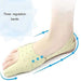 A woman's foot displaying three regulation bands and a super-thin, breathable big toe orthodontic appliance for comfort.  3851421239038