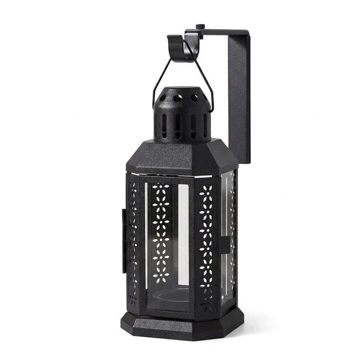 IKEA ENRUM Lantern for Tealight, in/Outdoor, Black, 22 cm with Wall/Ceiling Bracket, Black.