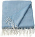 IKEA HOLMVI throw in soft blue, measuring 120x160 cm (47x63"); features a lightweight, woven fabric with a gentle texture ideal for cozying up on couches or beds. The pastel tone and airy design make it a perfect accent piece for living spaces, adding warmth and style without overwhelming the décor – 80604685.