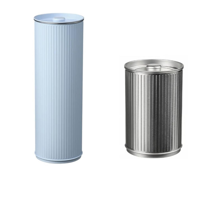 IKEA BETTHAJ Tin Storage Set – Coffee/Tea Tin 1.3 L (Silver) with Spaghetti Tin 2.6 L (Pale Blue)