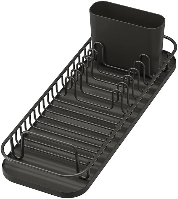 IKEA Multifunctional dish rack, anthracite With Dish-washing brush, pink