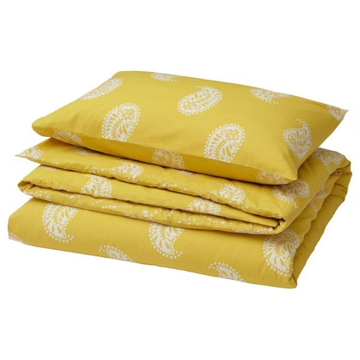 IKEA AROMATISK Duvet cover and 2 pillowcases, yellow, 240x220/50x80 cm (94x87/20x31 ")