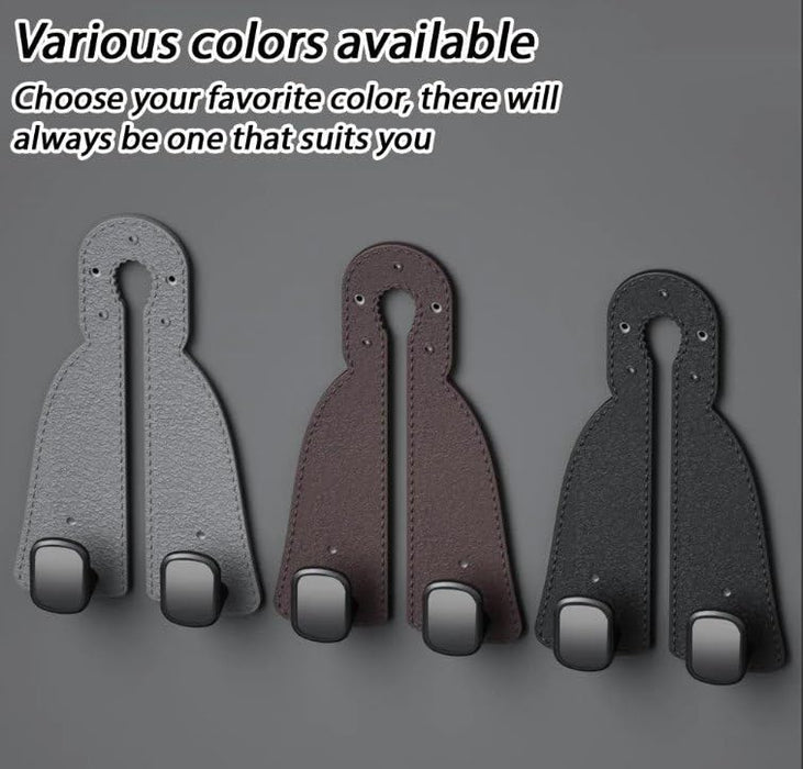 Digital Shoppy Leather Car Headrest Hooks for Back Seat Organizer, Universal Seat Hanger