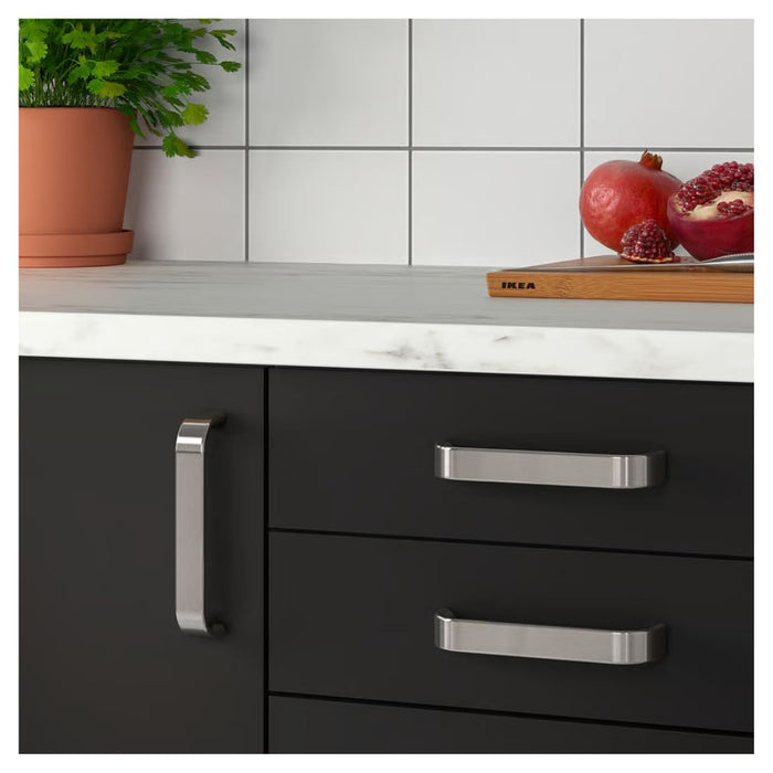 IKEA KALERUM Handle, stainless steel colour, 138 mm (5 7/16 "), 2 pack with Paper napkin, patterned/flower, 16x32 cm (100 Pack)