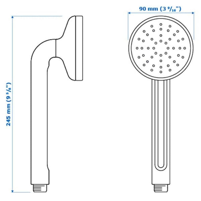 IKEA TISKEN Hand shower park bracket w suc cup, white  WITH Single-spray handshower, chrome-plated