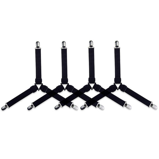 Digital Shoppy Bed Clips Sheet Cover, crisscross arrangement of four adjustable elastic straps with metal clips