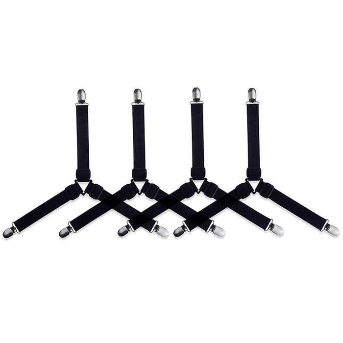 Digital Shoppy Bed Clips Sheet Cover, crisscross arrangement of four adjustable elastic straps with metal clips