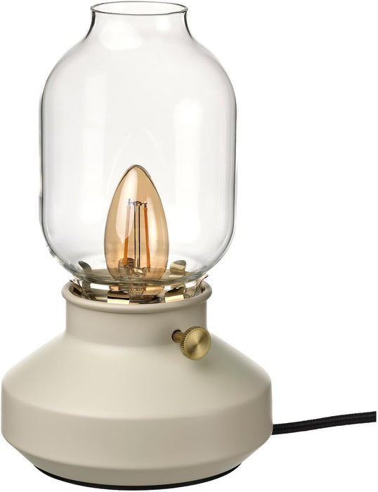 IKEA Bedside Set – Table Lamp 25 cm, Black Bedside Table 37x28 cm & Blue Alarm Clock, 7x6 cm