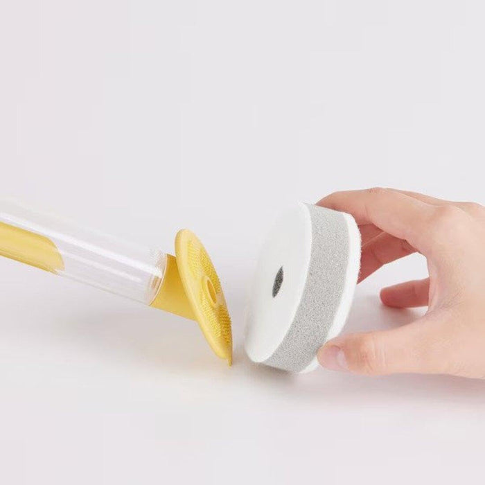 IKEA 3-piece dish sponge set w dispenser, bright yellow with Dish drying shelf, stainless steel, 13x32 cm