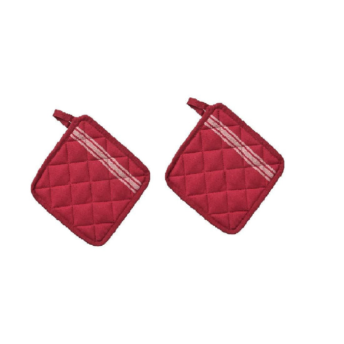 IKEA GUNSTIG  Pot stand, magnetic, red/dark grey with  DVÄRGKRÄFTA Pot with lid, 5.5 l and HILDEGUN Pot Holder, red, 19x19 cm  Pack of 2