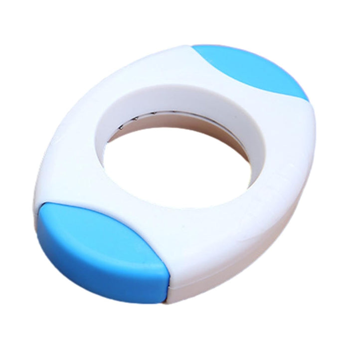 Stainless steel egg topper for perfectly cutting boiled eggs, ideal for sushi, ramen, and salads.