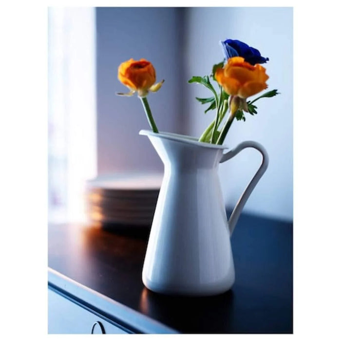 IKEA  Artificial flower, in/outdoor/Larkspur blue, 60 cm WITH Vase, white, 22 cm (8 ¾ ")