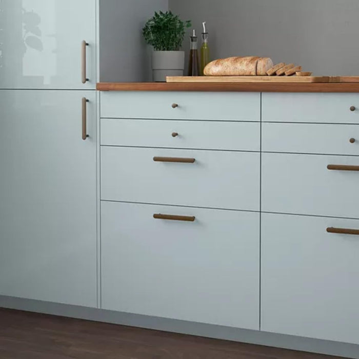 IKEA KALLARP Drawer front, high-gloss light grey-blue, 40x10 cm with Handle, white, 116 mm