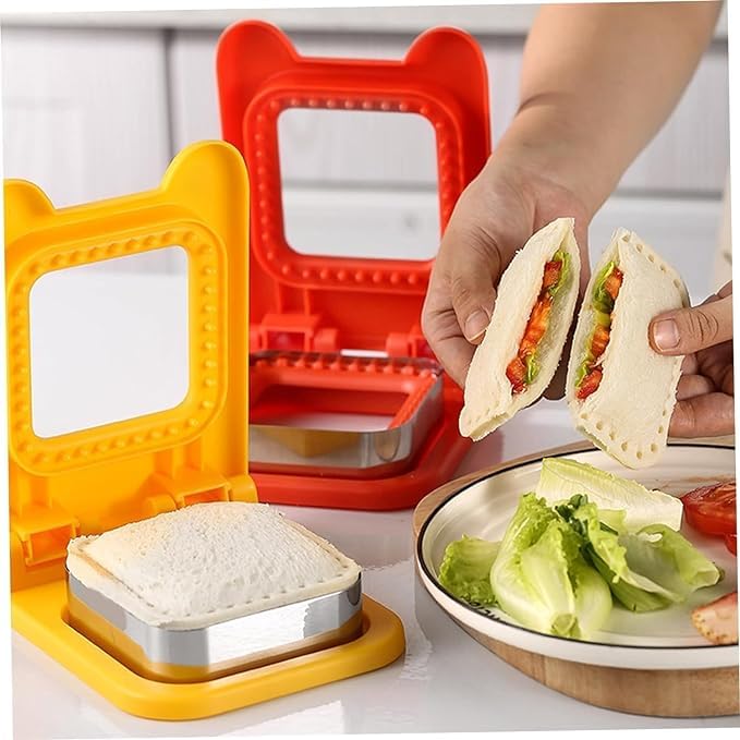 Digital Shoppy Creative Breakfast Making Sandwich Cutter Hemming Square Sandwich Kitchen Gadgets, yellow